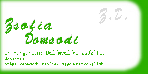 zsofia domsodi business card